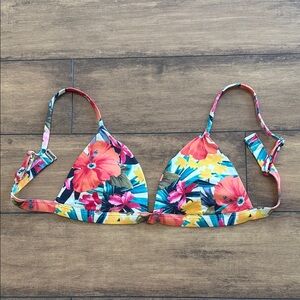 Hollister Floral Triangle Bikini Top